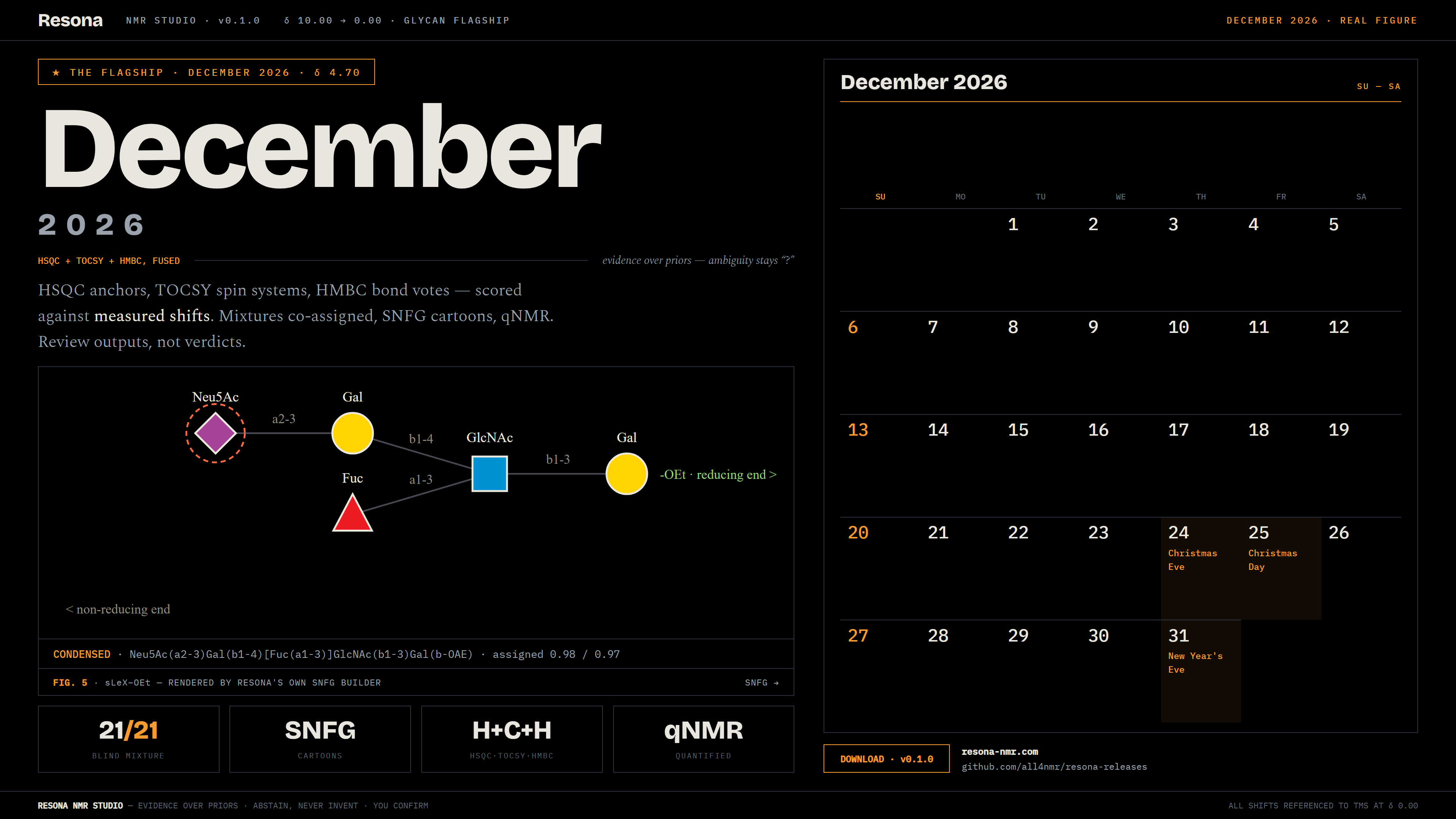 Resona calendar wallpaper — December 2026